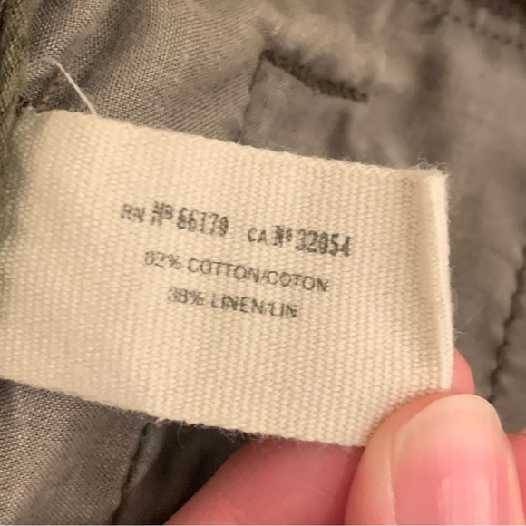 Anthropologie Daughters of the Liberation Olive Green Linen Cotton Blend Shorts - Picture 6 of 6